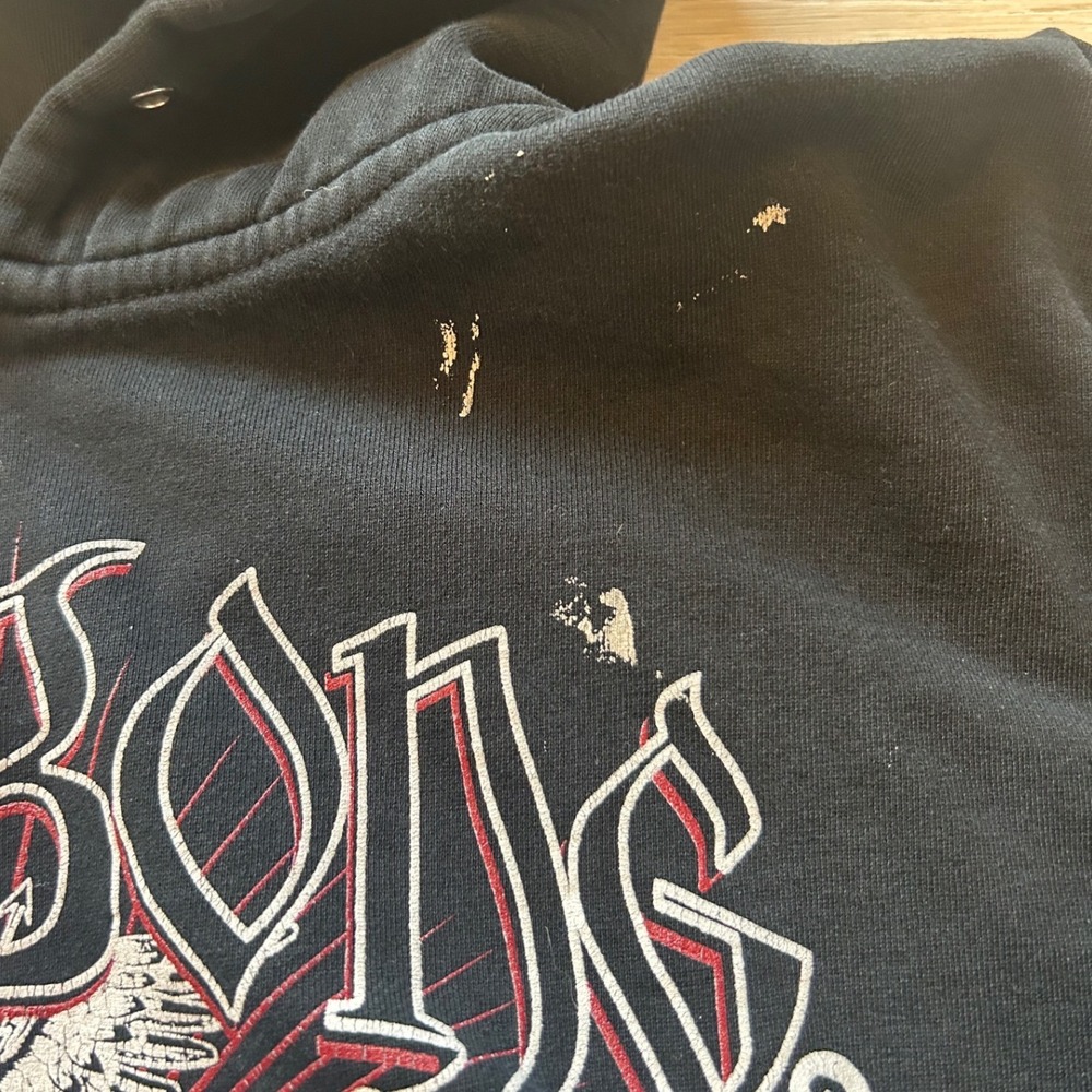 Billabong Mens Black Graphic Full Zip Hoodie Distressed Skater Y2K 0680 - Picture 7 of 11